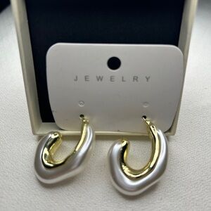 Pearl Statement Hoop Dangle Earrings for Women New